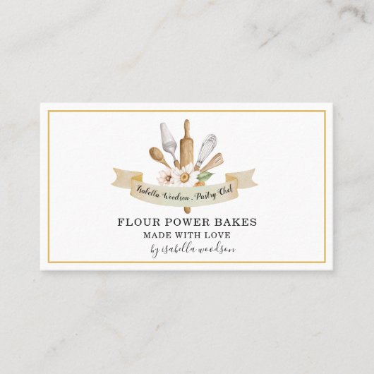 Baker Konditorei Koch Bakers Werkzeuge Utensitäten Visitenkarte (Vorderseite)