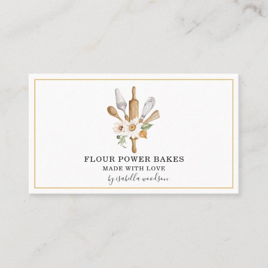 Baker Konditorei Koch Bakers Werkzeuge Utensitäten Visitenkarte (Vorderseite)