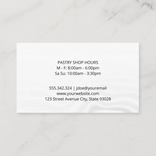 Baker | Kulinarische Künste Visitenkarte (Rückseite)