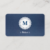 Baker Lace Monogram Blue Pattern Visitenkarte (Vorderseite)