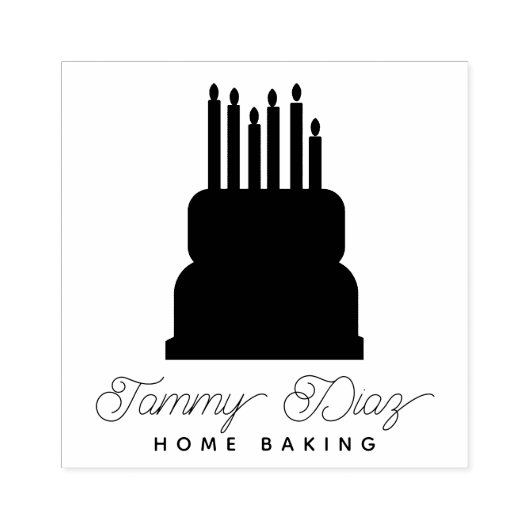 Baker Layer Cake Candles Logo Gummistempel (Prägung)