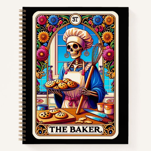 Baker Mama Rezept Schwarz Notizblock (Vorderseite)