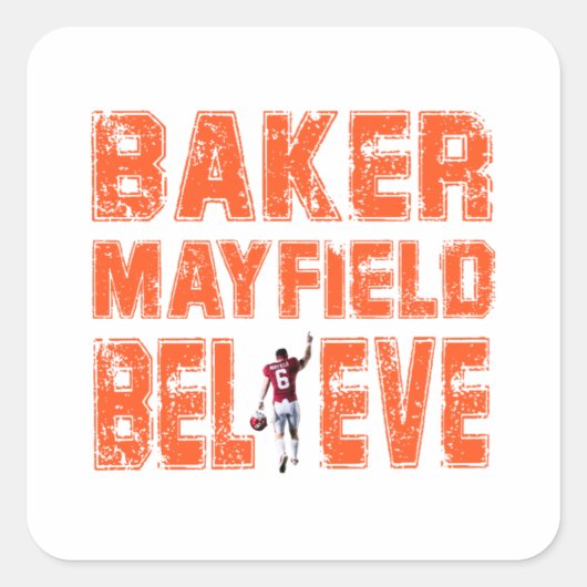 Baker Mayfield Essential Cool T-shirt Essential Quadratischer Aufkleber (Vorderseite)