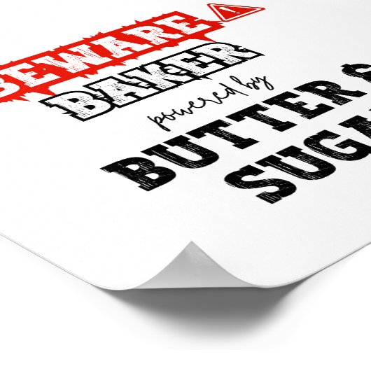 Baker mit Butter und Zucker | Funny Baking Poster (Ecke)
