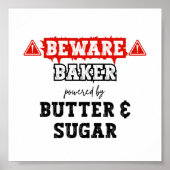 Baker mit Butter und Zucker | Funny Baking Poster (Vorne)