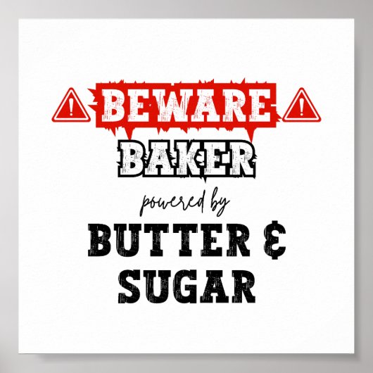 Baker mit Butter und Zucker | Funny Baking Poster (Vorne)