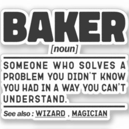 Baker Noun Definition Konditorei Koch Backen Lover Aufkleber