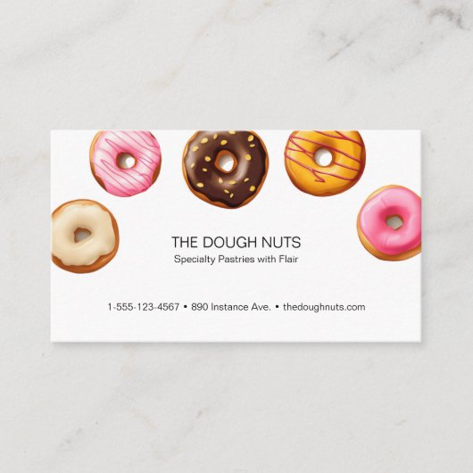 Baker Pastries Doughnut Business Card Visitenkarte (Vorderseite)