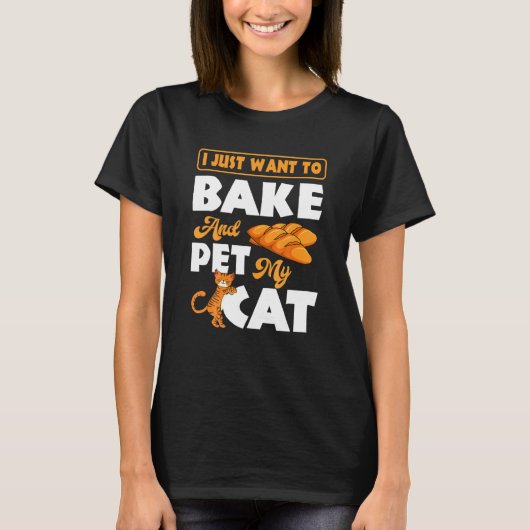 Baker Pastry Chef Cook Culinary Bakery Owner Cat T-Shirt (Vorderseite)