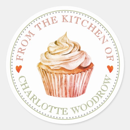 Baker Pastry Chef Cupcake Food Label Sticker (Vorderseite)