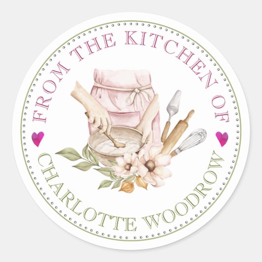 Baker Pastry Chef Tools Food Label Sticker (Vorderseite)