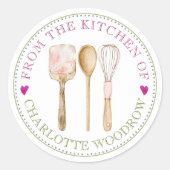 Baker Pastry Chef Tools Food Label Sticker (Vorderseite)