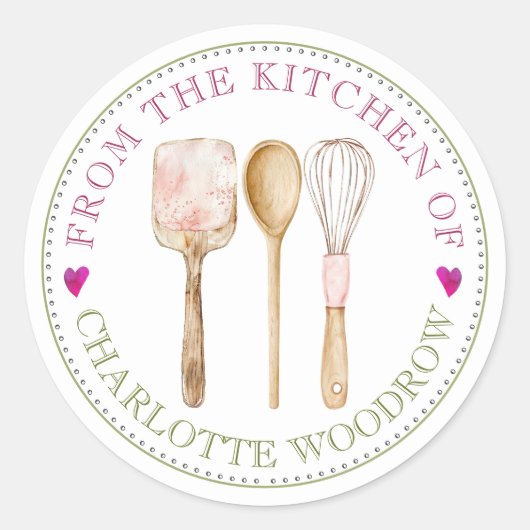 Baker Pastry Chef Tools Food Label Sticker (Vorderseite)