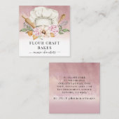Baker Pastry Koch Bakers Tools Dusty Pink Quadratische Visitenkarte (Vorne/Hinten)