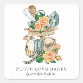 Baker Pastry Koch Bakers Tools Produktlabel Quadratischer Aufkleber