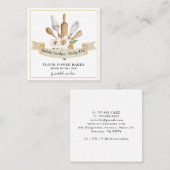 Baker Pastry Koch Bakers Tools Quadratische Visitenkarte (Vorne/Hinten)