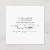 Baker Pastry Koch Bakers Tools Quadratische Visitenkarte (Rückseite)