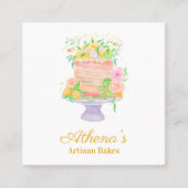 Baker Pastry Koch Catering Aquarell Quadratische Visitenkarte (Vorderseite)