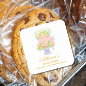 Baker Pastry Koch Catering Aquarell Quadratischer Aufkleber