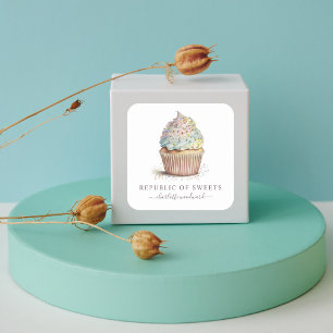 Baker Pastry Koch Cupcake Baker's Product Labels Quadratischer Aufkleber