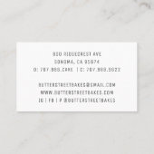 Baker Pastry Koch Eleganter Kuchen Visitenkarte (Rückseite)