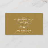 Baker Pastry Koch Gold Business Card Visitenkarte (Rückseite)