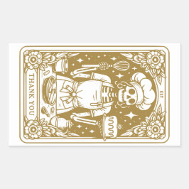 Baker Pastry Koch Gold Produkt Rechteckiger Aufkleber