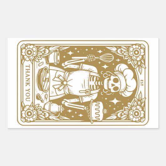 Baker Pastry Koch Gold Produkt Rechteckiger Aufkleber (Vorderseite)