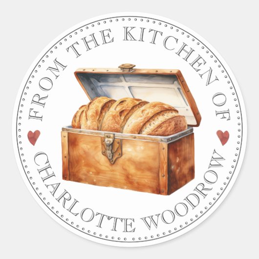 Baker Pastry Koch hausgemachte Brot Food Label Runder Aufkleber (Vorderseite)