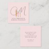 Baker Pastry Koch Pink Bakers Tools Quadratische Visitenkarte (Vorne/Hinten)