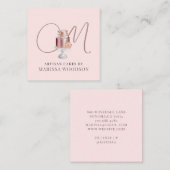 Baker Pastry Koch Rosa Eleganter Kuchen Quadratische Visitenkarte (Vorne/Hinten)