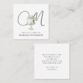 Baker Pastry Koch Rosa Elegantes Cake Square Busin Quadratische Visitenkarte (Vorne/Hinten)