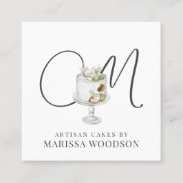 Baker Pastry Koch Rosa Elegantes Cake Square Busin Quadratische Visitenkarte