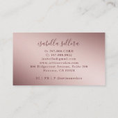 Baker Pastry Koch Rose Gold Glitzer Tropfen Cake Visitenkarte (Rückseite)