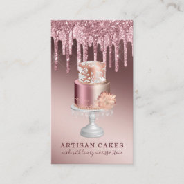 Baker Pastry Koch Rose Gold Glitzer Tropfen Cake Visitenkarte