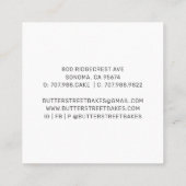 Baker Pastry Koch Watercolor Square Business Card Quadratische Visitenkarte (Rückseite)