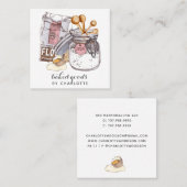 Baker Pastry Koch Zucker Mehl Ei Quadratische Visitenkarte (Vorne/Hinten)