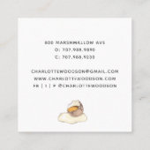 Baker Pastry Koch Zucker Mehl Ei Quadratische Visitenkarte (Rückseite)