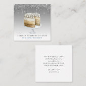 Baker Pastry Köche Cake Silver Glitzer Tropfen Quadratische Visitenkarte (Vorne/Hinten)