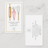 Baker Pastry Köche Tools Logo Business Card Visitenkarte (Vorne/Hinten)