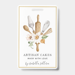 Baker Pastry Köche Watercolor Business Abzeichen Ausweis