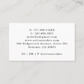 Baker Pastry Köche Watercolor Business Card Visitenkarte (Rückseite)