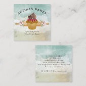 Baker Pastry Köche Watercolor Quadratische Visitenkarte (Vorne/Hinten)