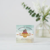 Baker Pastry Köche Watercolor Quadratische Visitenkarte (Stehend Vorderseite)