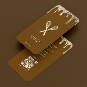 Baker Pastry Whisk Chocolate Tropfen Caterer Visitenkarte