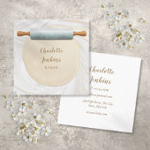 Baker Patisserie Marmor Wirbel Rolling Button Quadratische Visitenkarte