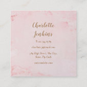 Baker Patisserie Pink Marmor Rolling Button Quadratische Visitenkarte (Rückseite)