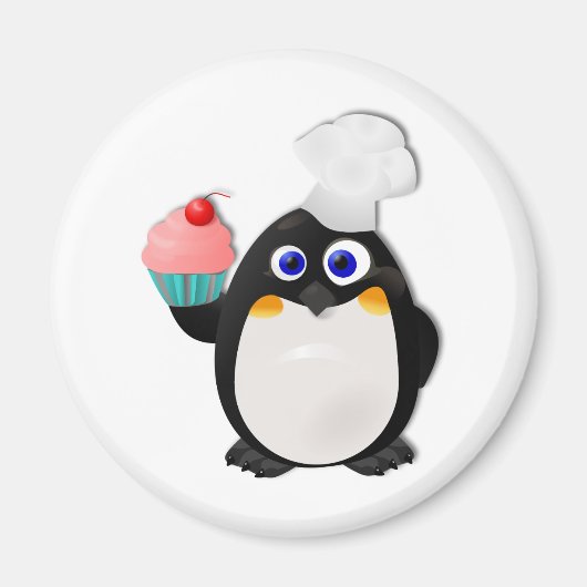 Baker Penguin mit Cupcake II Magnet (Vorne)