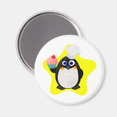Baker Penguin mit Cupcake Magnet (Vorderseite/Rückseite)