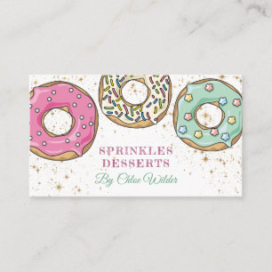 Baker Pink Green Sprinkle Donuts Bäckerei Visitenkarte